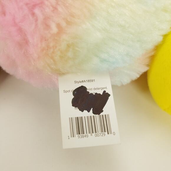 Peeps Bunny Plush 9" Cotton Candy & 6" Yellow Stuffed Animal Toy Lot 2 Just Born - Picture 8 of 13